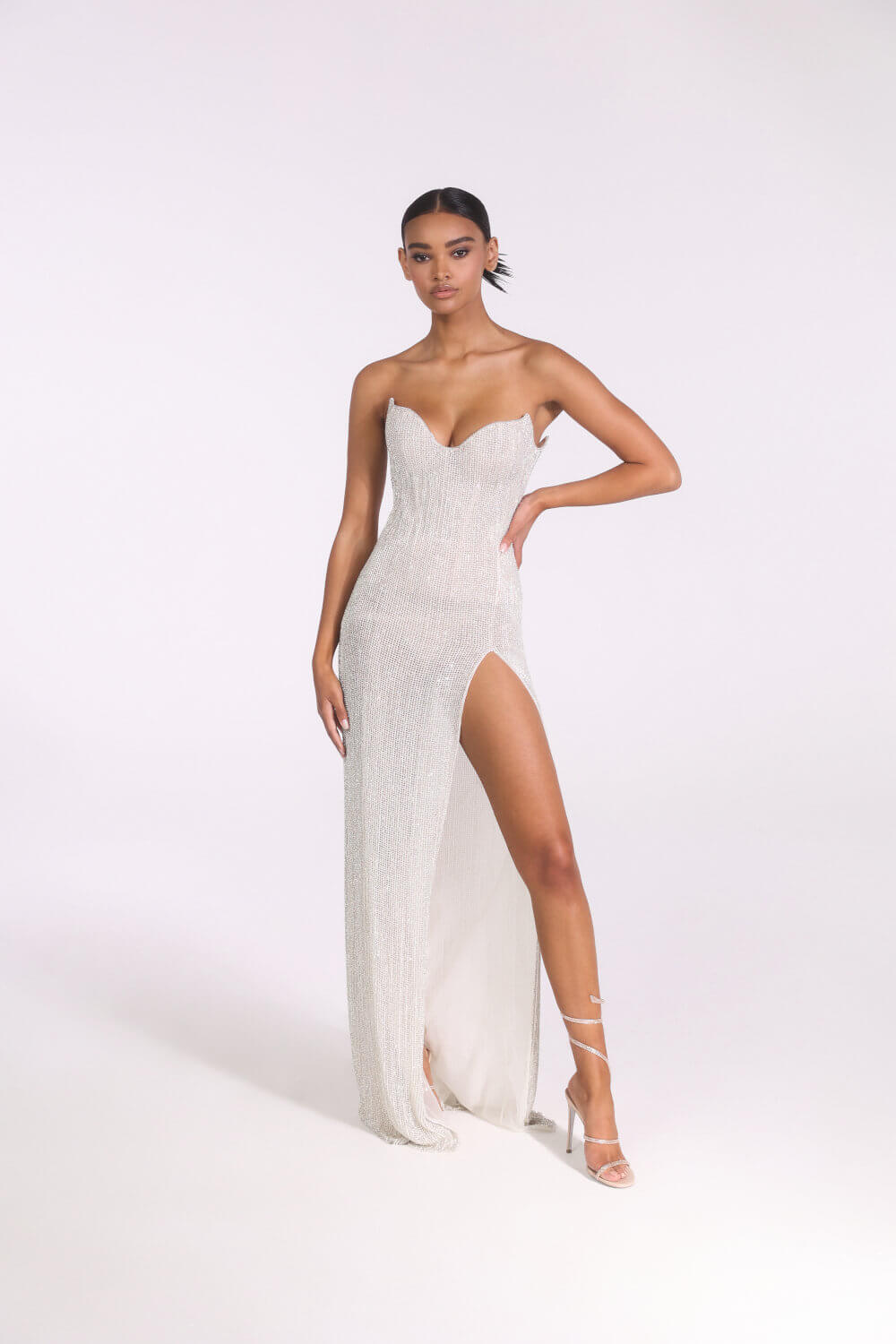 Glittery Strapless Long,